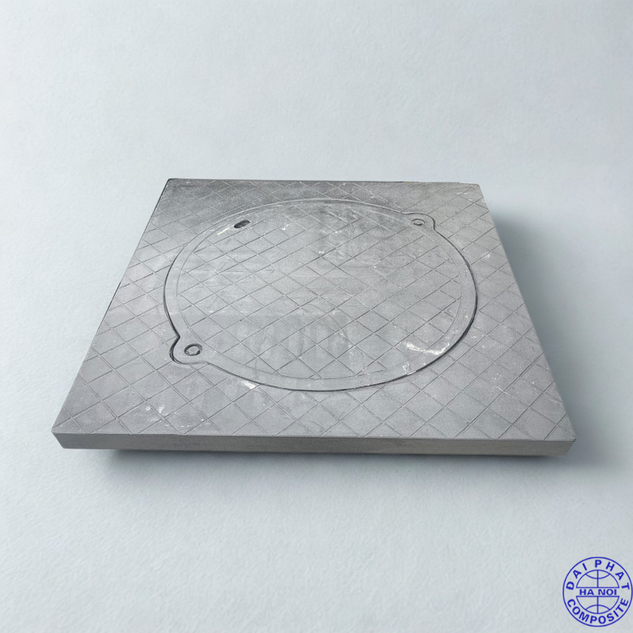Nắp hố ga composite 800x800 khung dương nắp tròn