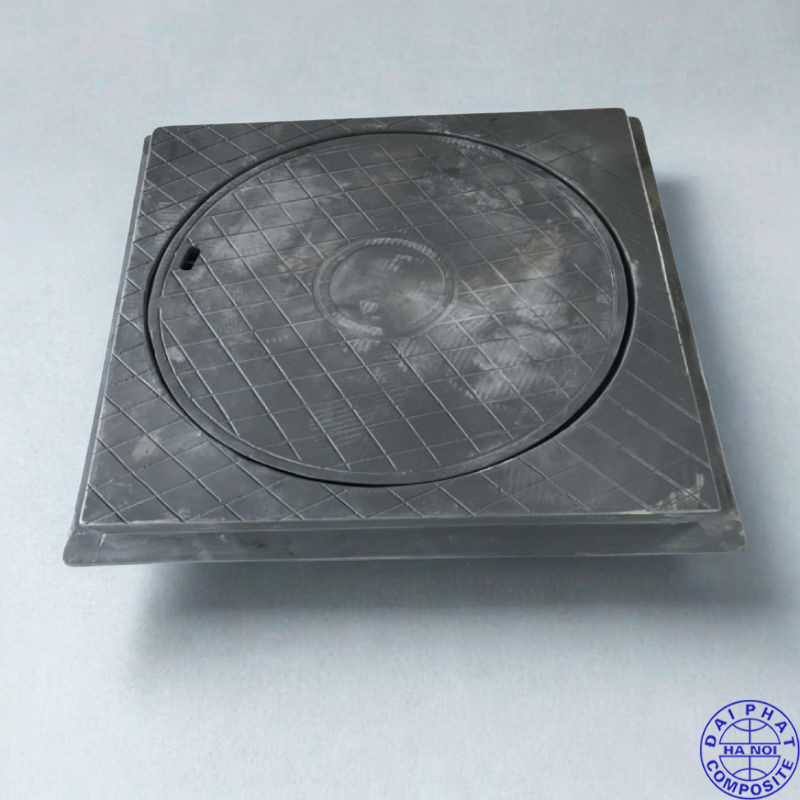 Nắp hố ga composite 850x850 khung dương nắp tròn