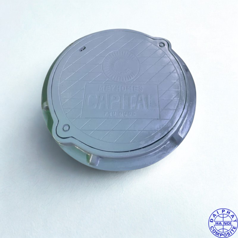 Nắp hố ga composite D850 khung tròn nắp tròn