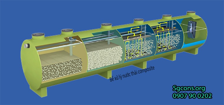 Cấu tạo bồn xử lý nước thải composite